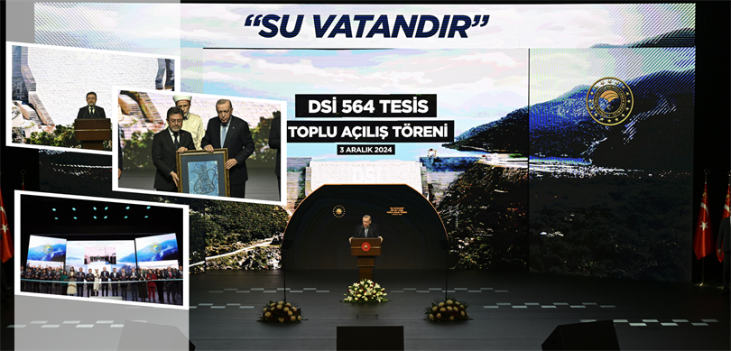 Cumhurbaşkanı Erdoğan, DSİ tarafından yapımı tamamlanan 564 tesisi hizmete açtı